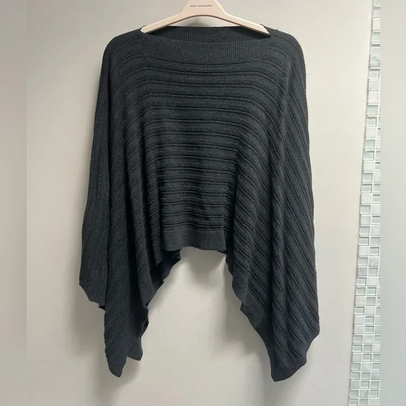 LULULEMON Forward Flow Poncho Heathered Grey Knit Asymmetrical Women's O/S - Picture 6 of 8
